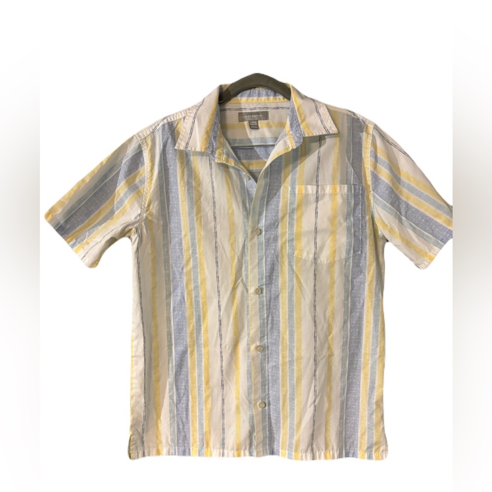 Lucky brand boys 14/16 Short-sleeve, camp collar, button-front shirt